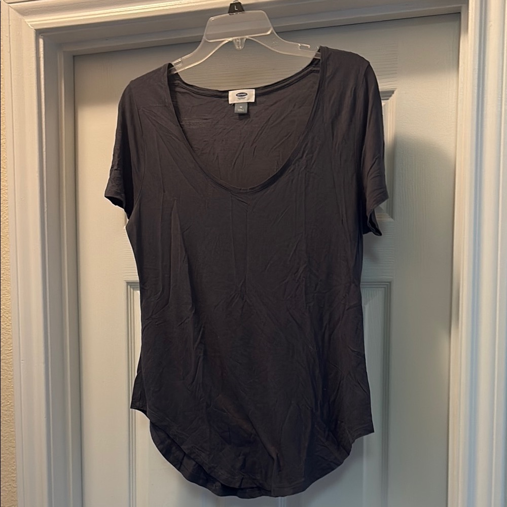 Old Navy Gray Fitted Short Sleeve T-Shirt